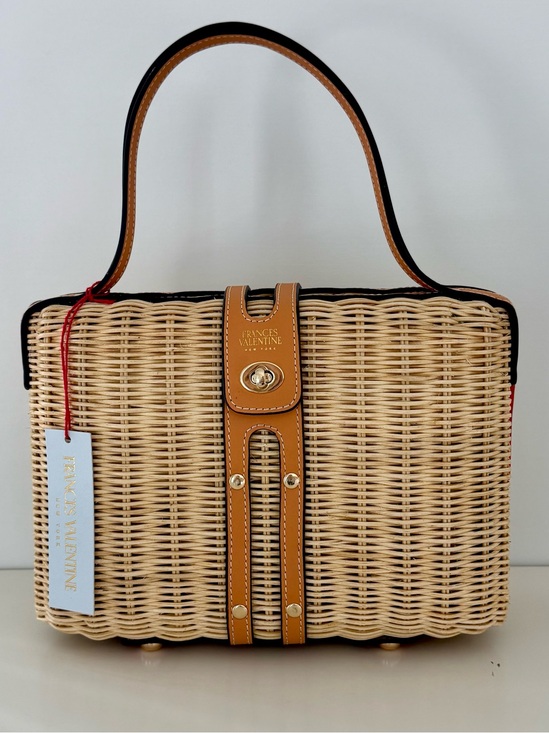Frances Valentine Handbags - Frances Valentine Holland Satchel Natural Wicker Vachetta Leather NWT
